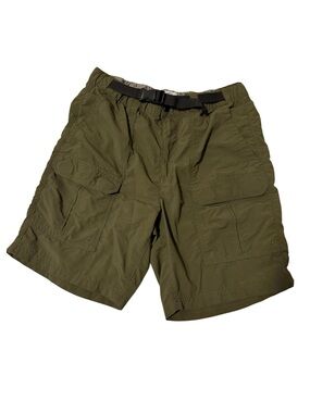 Croft & Barrow Olive Cargo Shorts Men’s Size 36 Nylon Hiking Utility Belted